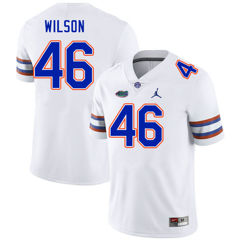 Men #46 Ethan Wilson Florida Gators College Football Jerseys Stitched-White